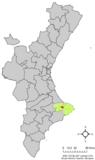 Localización de Orba respecto a la Comunidad Valenciana