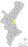Localización de Alfafar respecto al País Valenciano