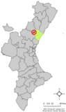 Localización de Sueras respecto al País Valenciano