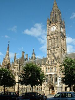 Manchester Town Hall, ejemplo de arquitectura victoriana en Manchester, Reino Unido.