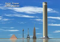 Comparación de una torre solar con diferentes torres.