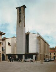 Urbipedia:Iglesia de San Juan Bautista, Firenzuola (1956-1966), junto con Edoardo Detti.