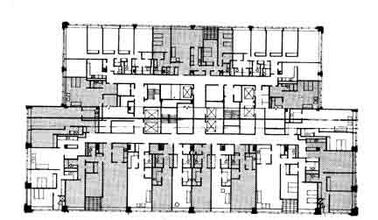 Planta tipo de apartamentos